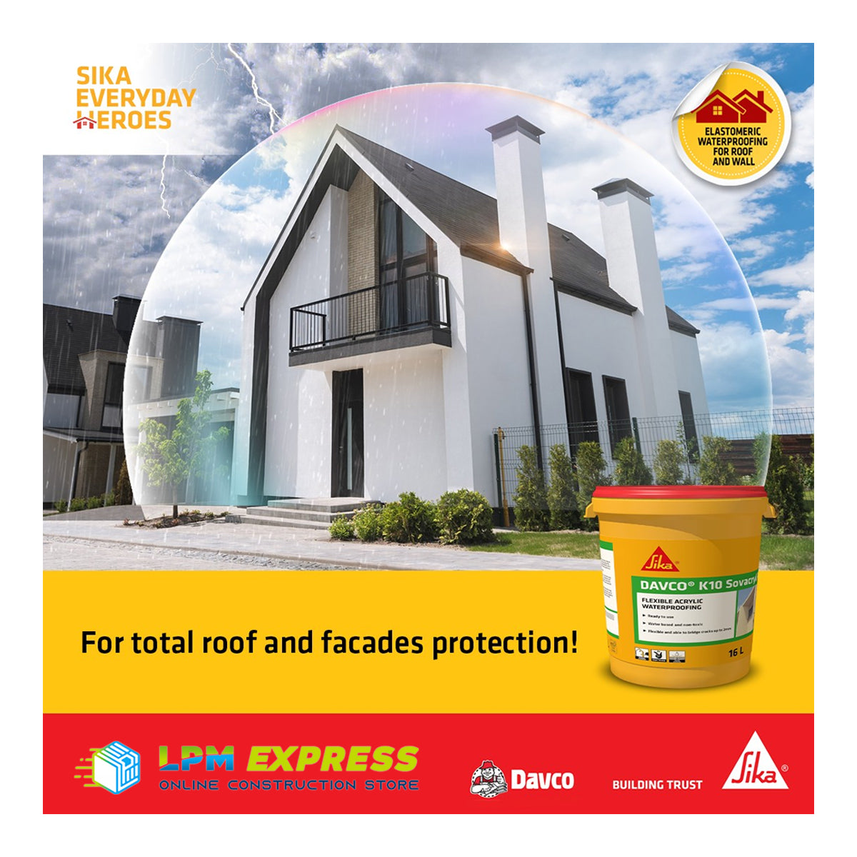 Davco K10 Sovacryl (also Sikalastic Rain Guard)