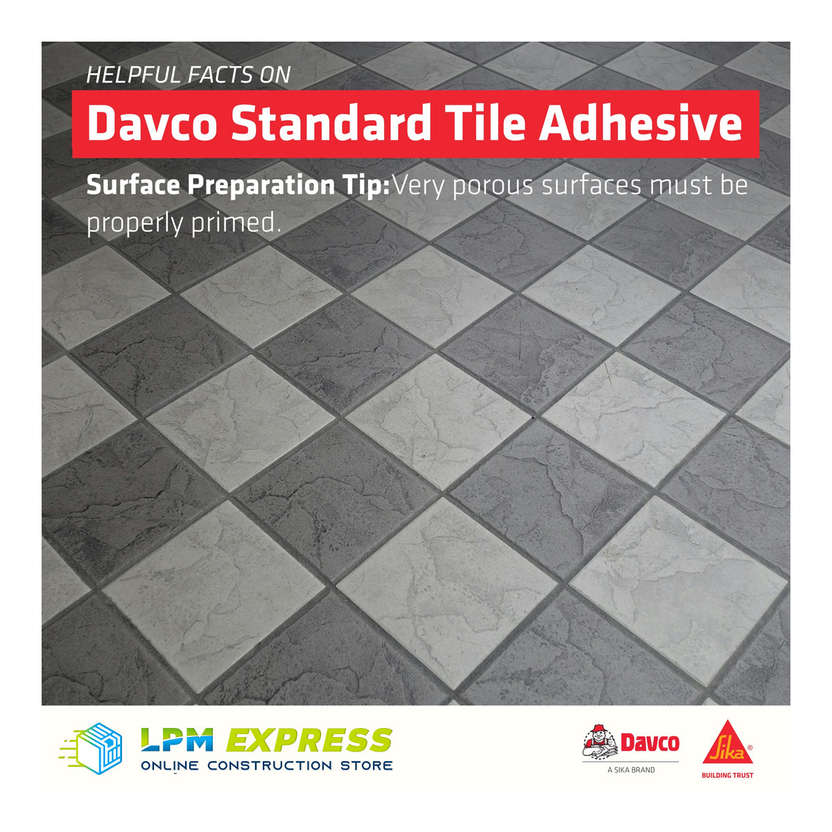 Davco 标准瓷砖胶西卡