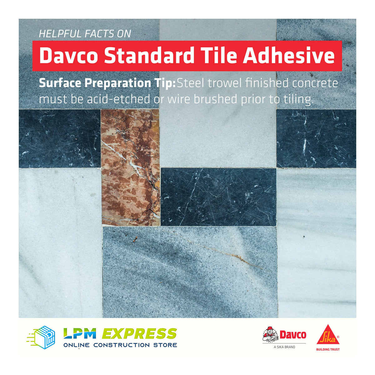 Davco 标准瓷砖胶西卡