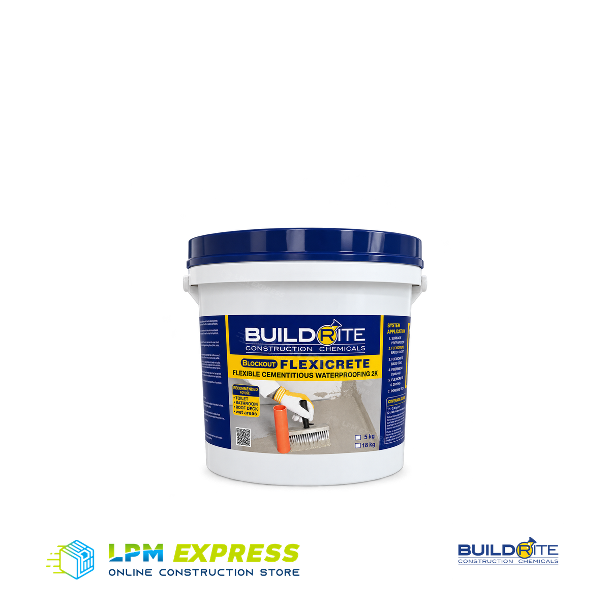 Buildrite Flexicrete smaller waterproofing container