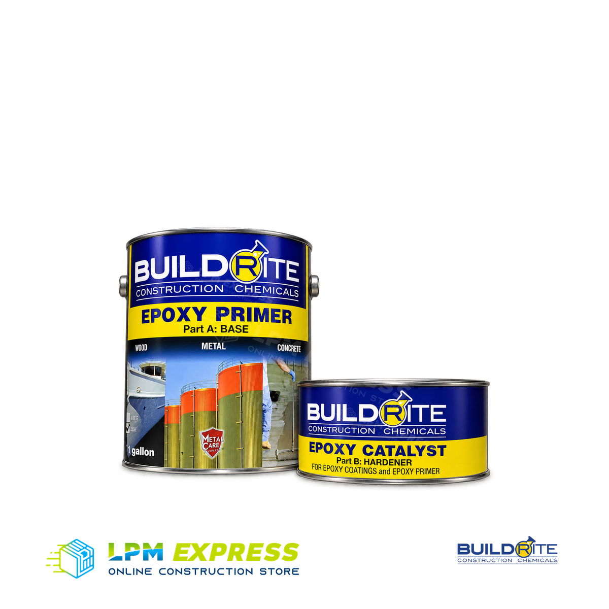 Buildrite Epoxy Primer base and catalyst containers