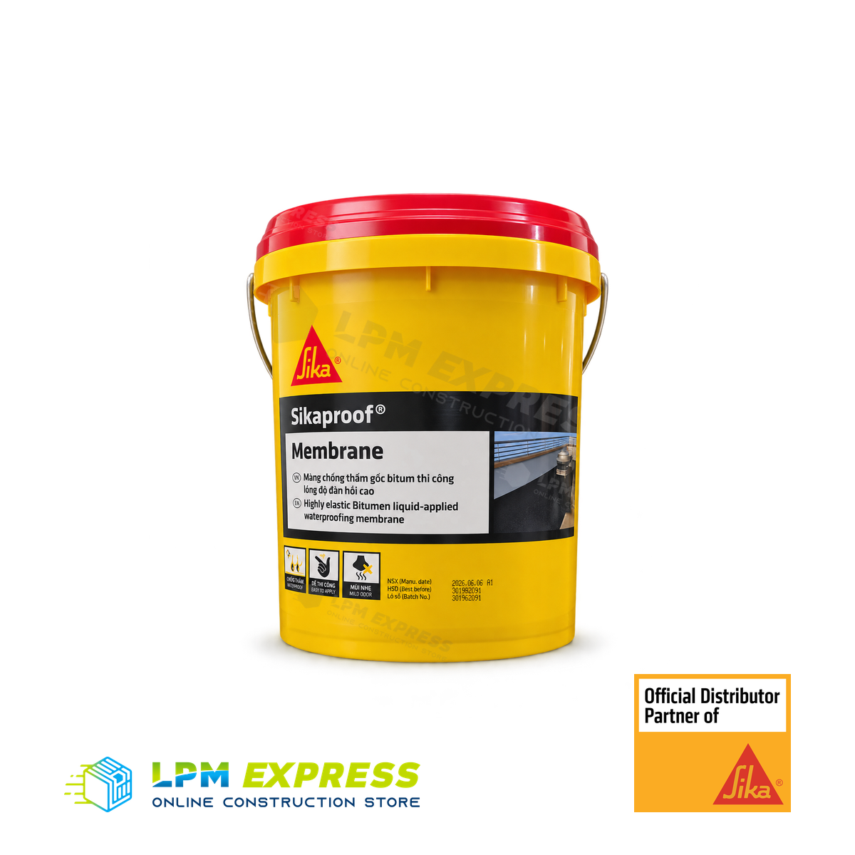 SikaProof Membrane Paste 20kg — membrane paste pail with new 18kg packaging LPM Express