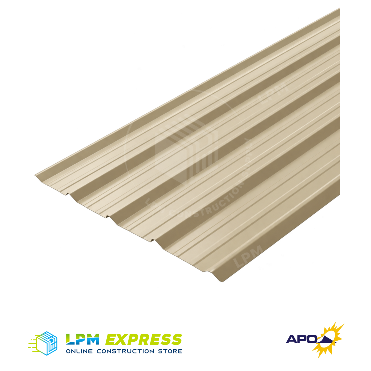 Beige rib-profile metal sheet