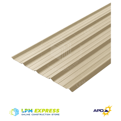 Beige rib-profile metal sheet