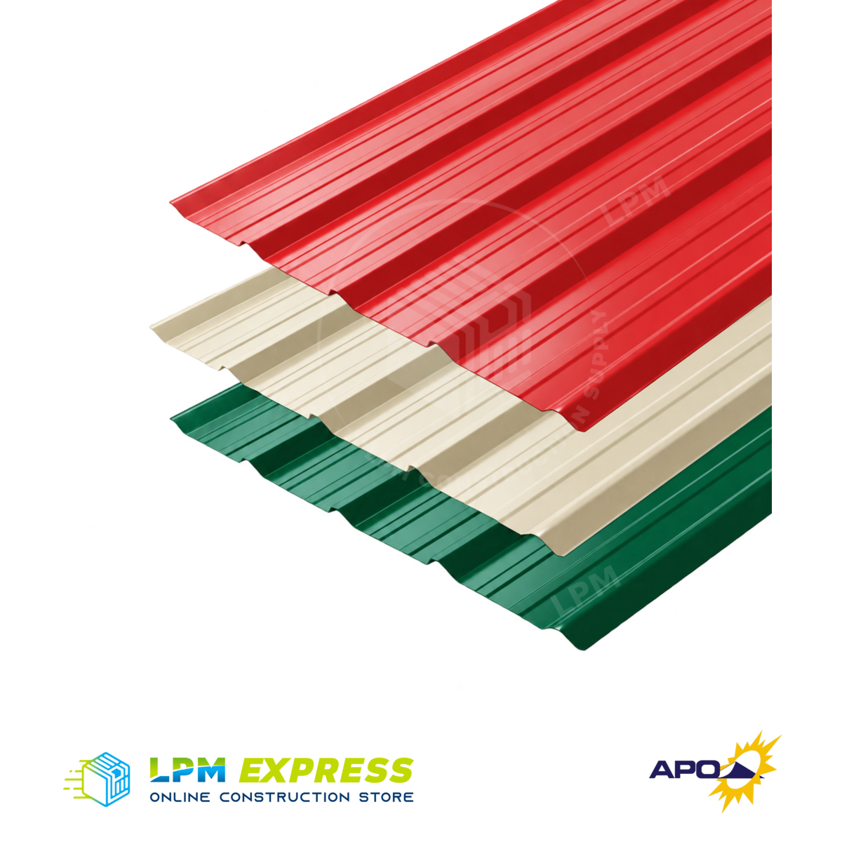 Coloured rib-profile metal cladding assortment