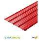 Red rib-profile metal sheet