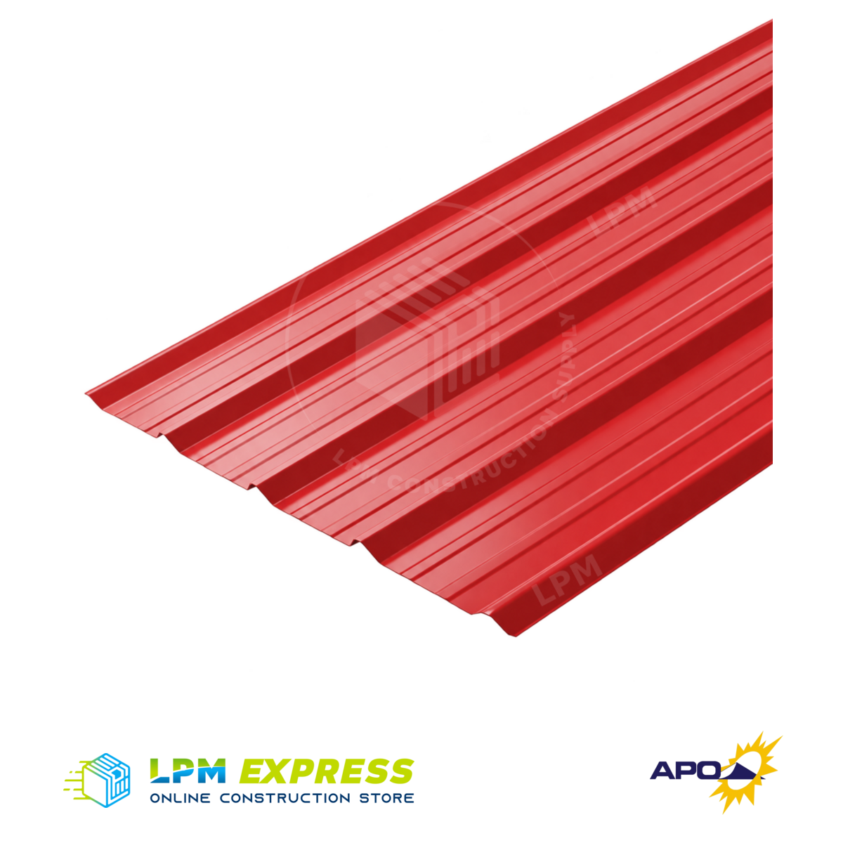 Red rib-profile metal sheet