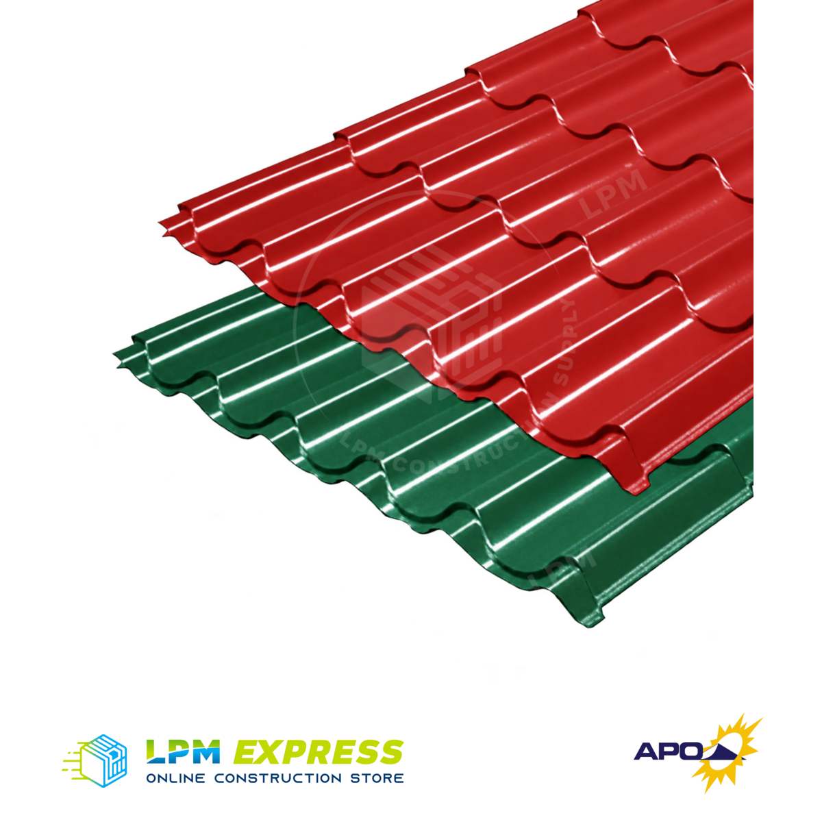APO Tilespan Elite Longspan Roofing — red and green tilespan sheets