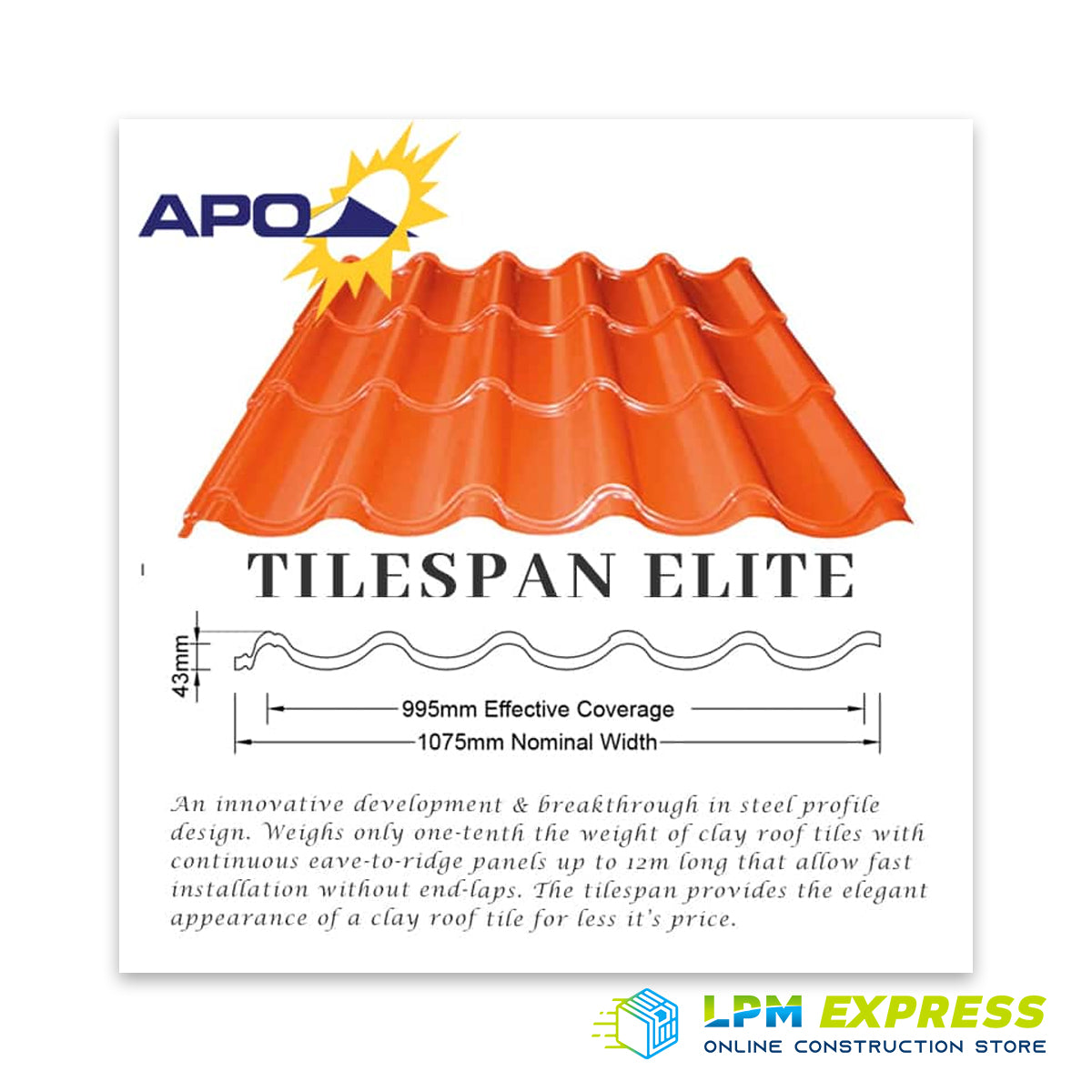 Apo Prepainted Tilespan Roofing LPM Express LPM Construction Supply apo-prepainted-tilespan-roofing-lpm-express-lpm-construction-supply