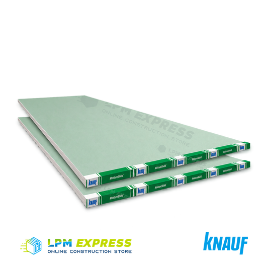 Knauf MoistureShield Gypsum Board — green-faced gypsum sheets