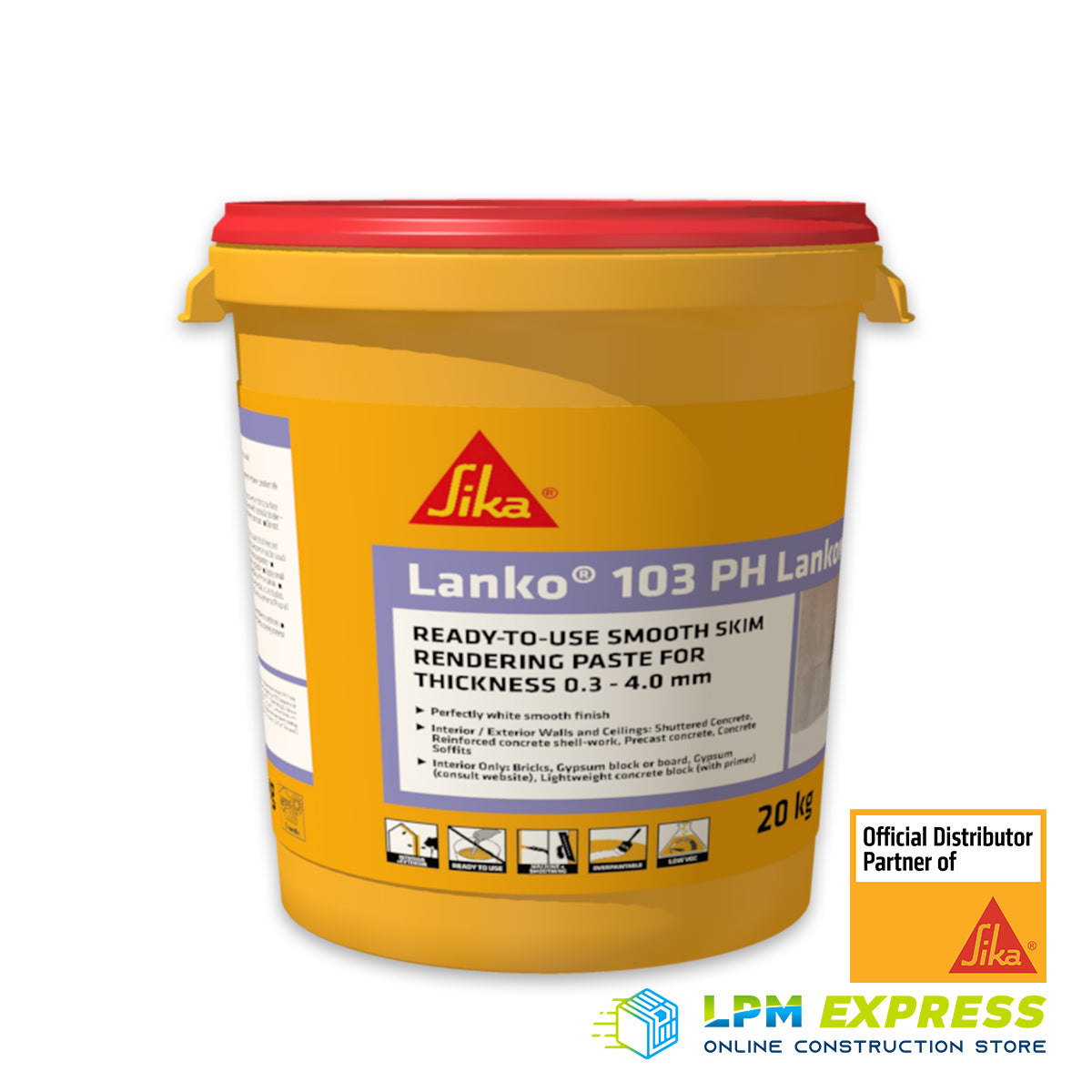 Lanko 103 LankoWall (SikaWall 103) Ready-to-Use Skimcoat