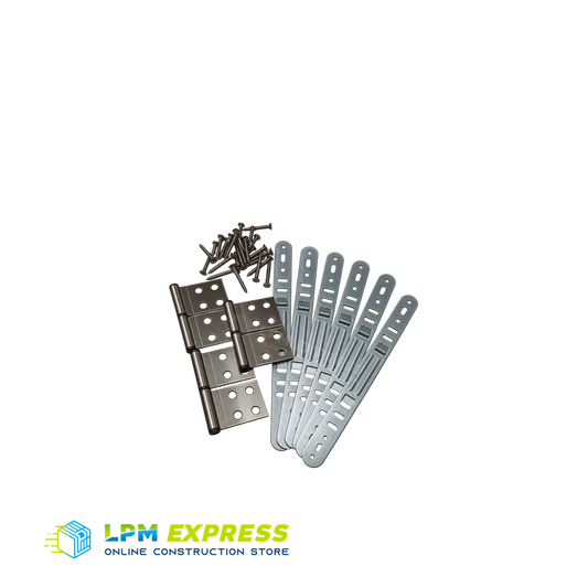 PVC Door Hinges and Bracket Set — hinges and brackets