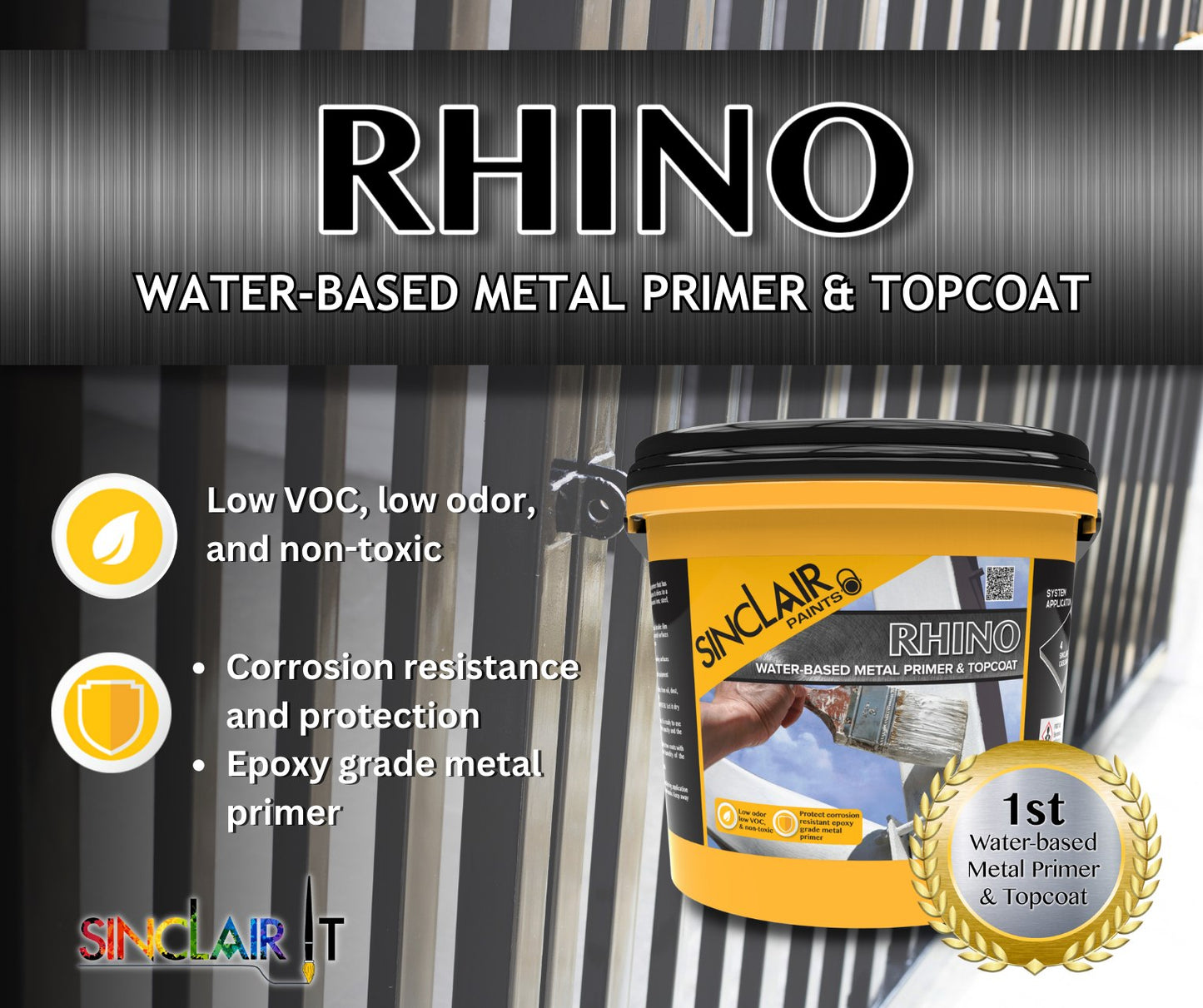 Sinclair RHINO - Water-based Metal Primer and Topcoat
