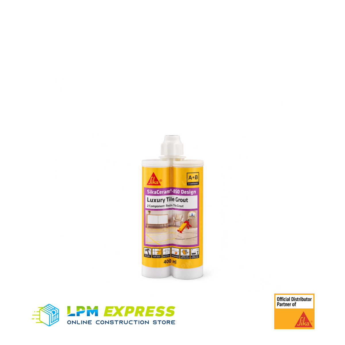 SikaCeram-850 Design Epoxy Tile Grout — twin-cartridge grout