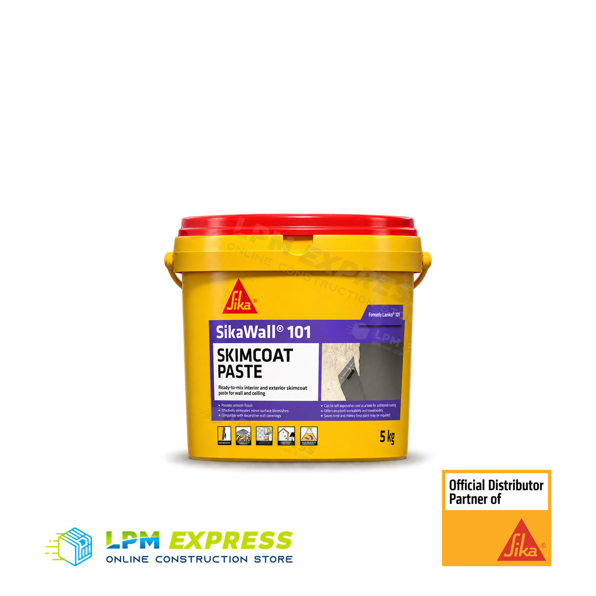 SikaWall 101 Skim Rendering Paste — legacy Lanko 101 pail