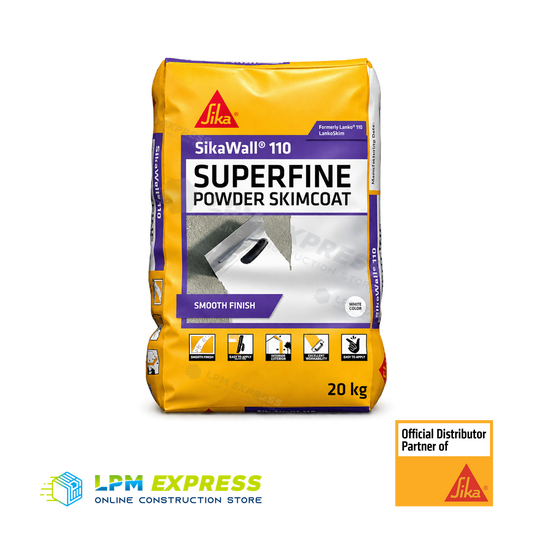 SikaWall 110 Superfine Skimcoat 20kg — White skimcoat bag