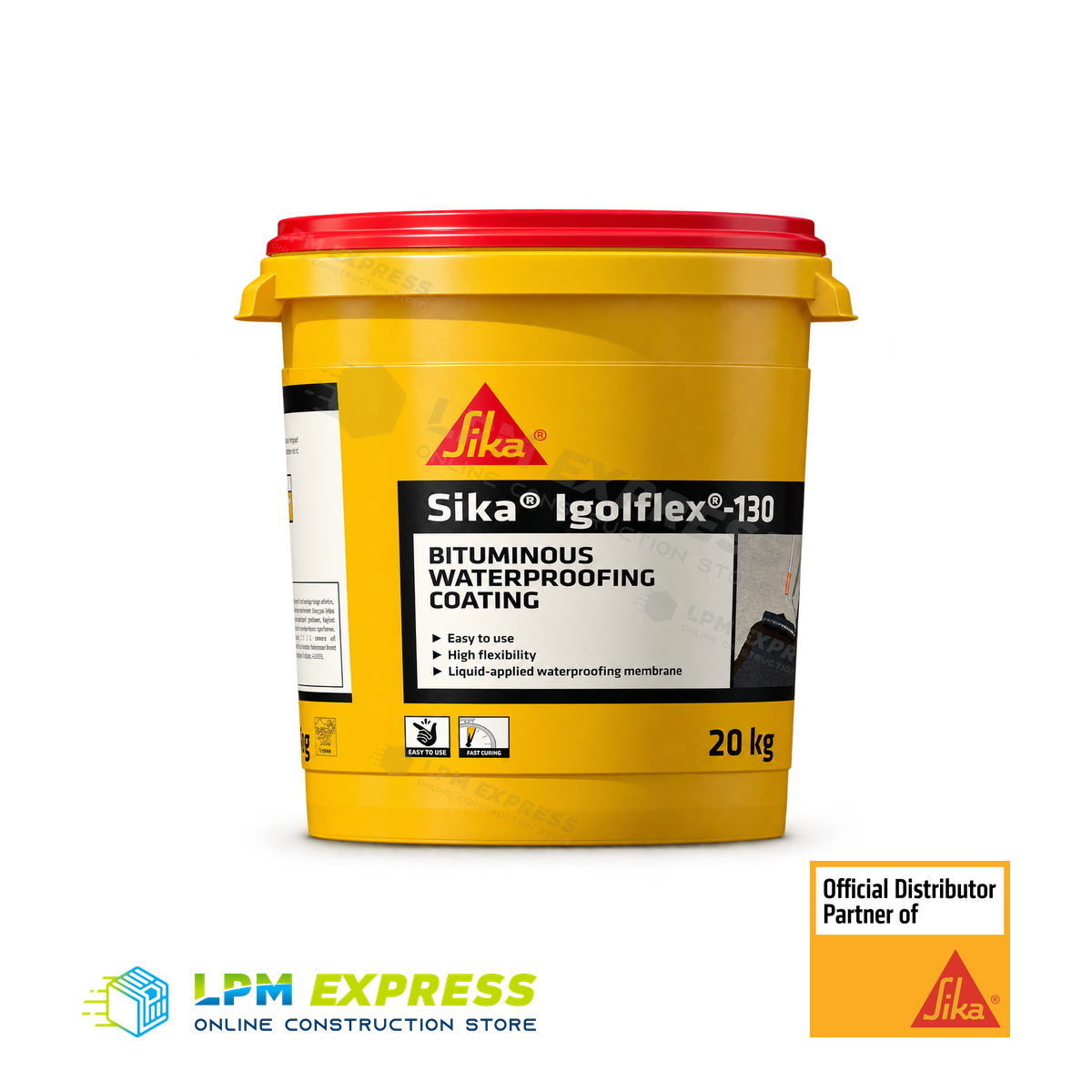 Sika Igolflex-130 Bituminous Waterproofing 20 kg — bitumen coating pail