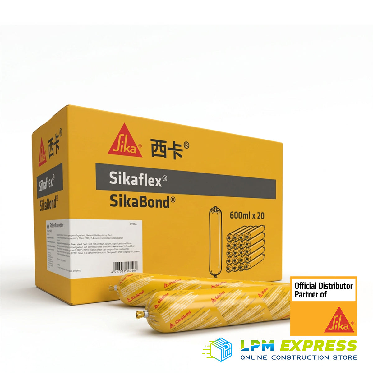 Sikaflex 140 Construction Sealant — Sikaflex / SikaBond carton and foil pack illustration