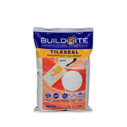 Buildrite Tile Seal Grout 2kg White — White tile grout bag