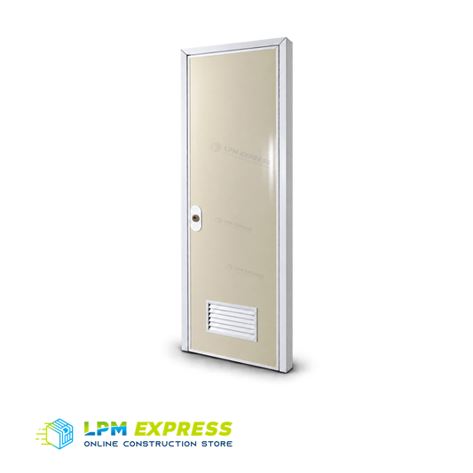 Upson PVC Door with Jamb – Beige Special Sizes — louvered beige door