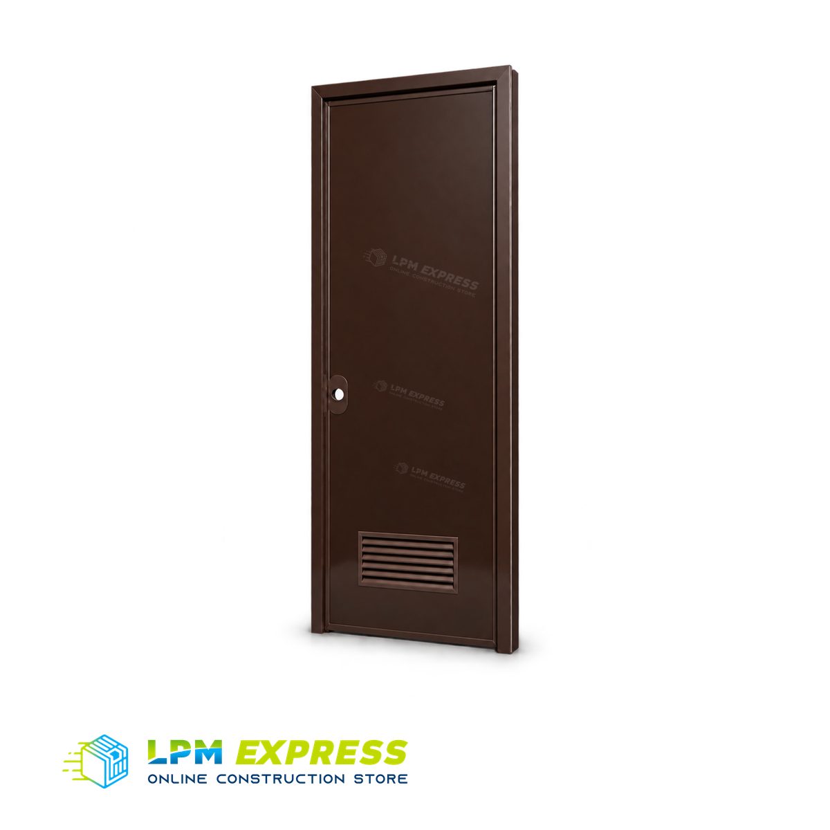 PVC Door with Jamb – Dark Brown — louvered dark brown door