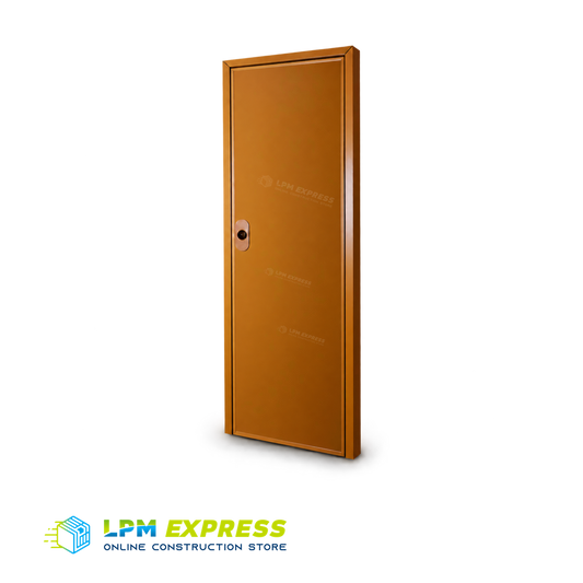 PVC Door with Jamb — plain woodgrain PVC door