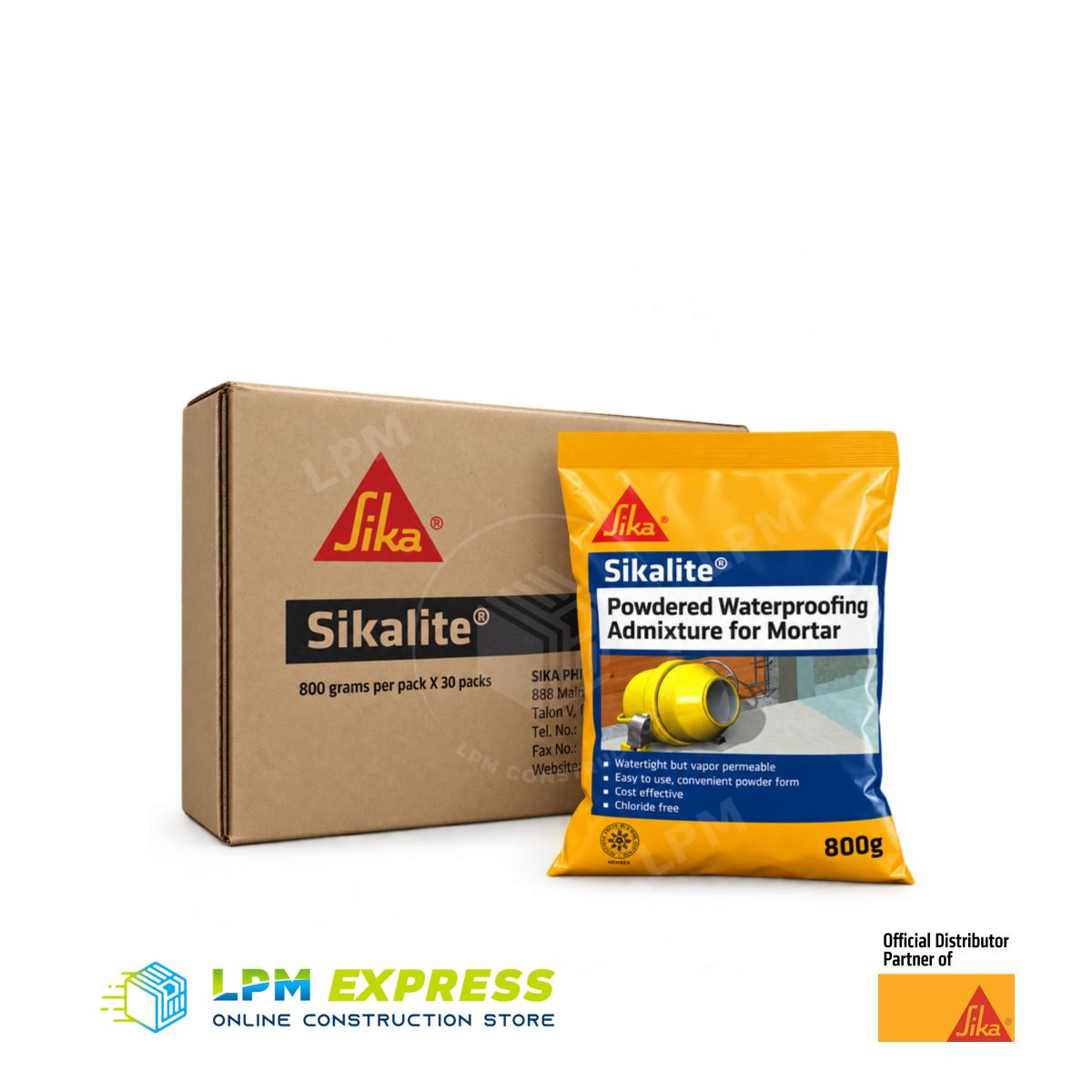 Sikalite waterproofing admixture carton and pack